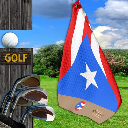 Puerto Rican flag  Puerto Rico monogrammed Golf Towel