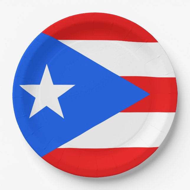 Puerto Rican Flag (Puerto Rico) Paper Plates (Front)