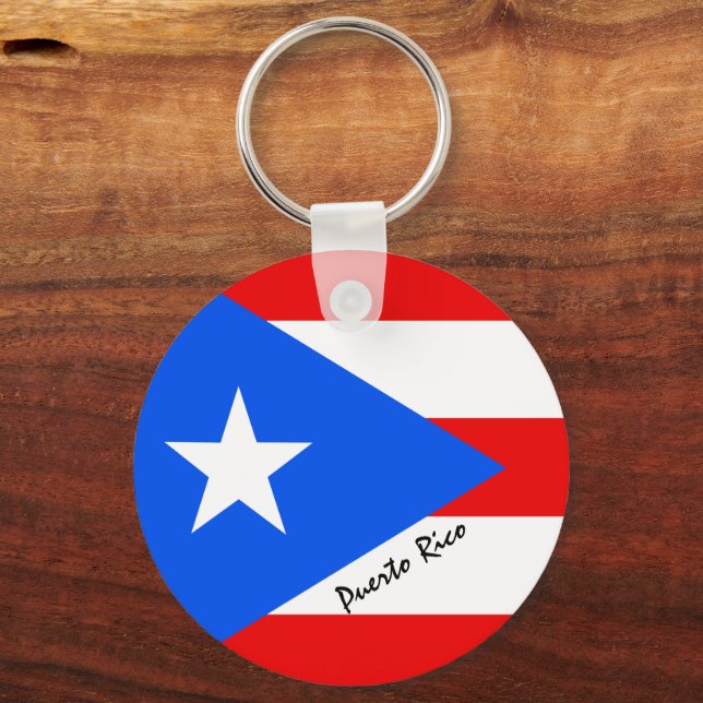 Puerto Rican Flag & Puerto Rico, patriots /sports Keychain (Front)