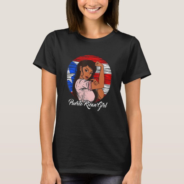 Puerto Rican Flag Puerto Rico Puerto Rican Girl T-Shirt (Front)
