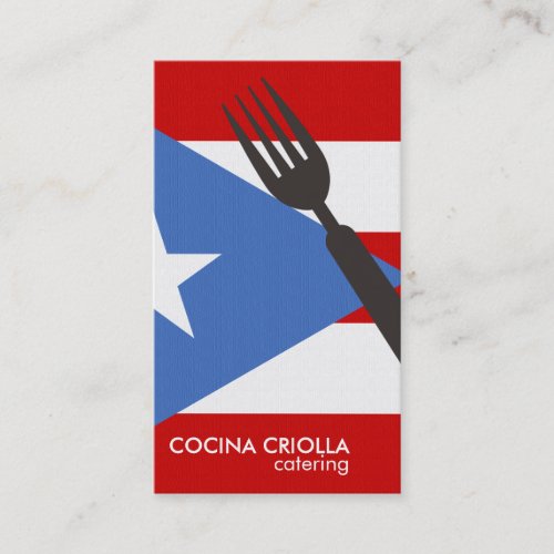 Puerto Rican Flag Restaurant or Catering Business Card