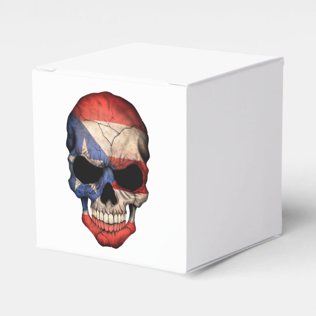 Puerto Rican Flag Skull Favor Boxes (Front Side)