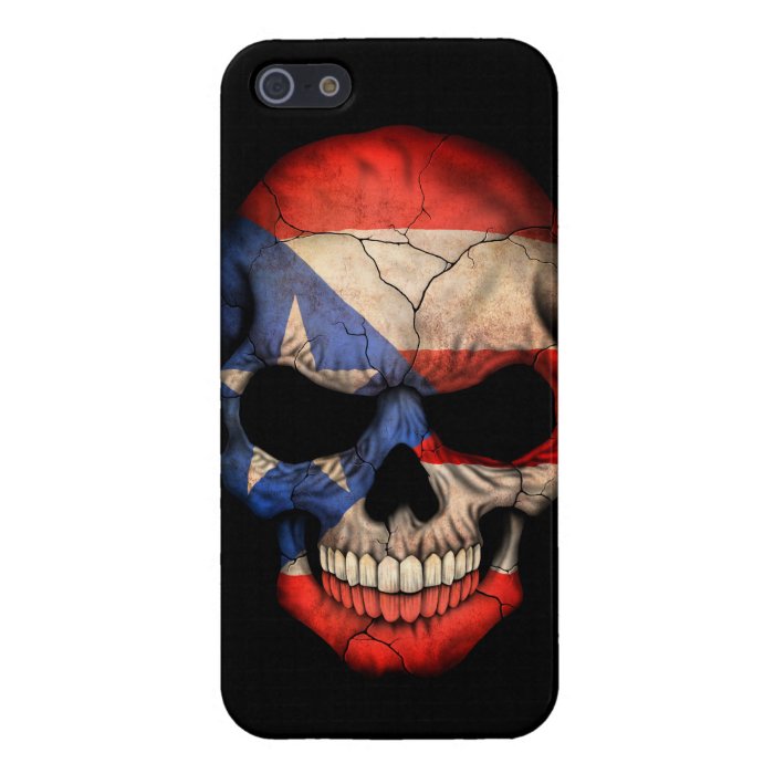 Puerto Rican Flag Skull on Black iPhone 5 Cover