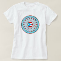 Puerto Rican Flag Sky Blue Boho Flower