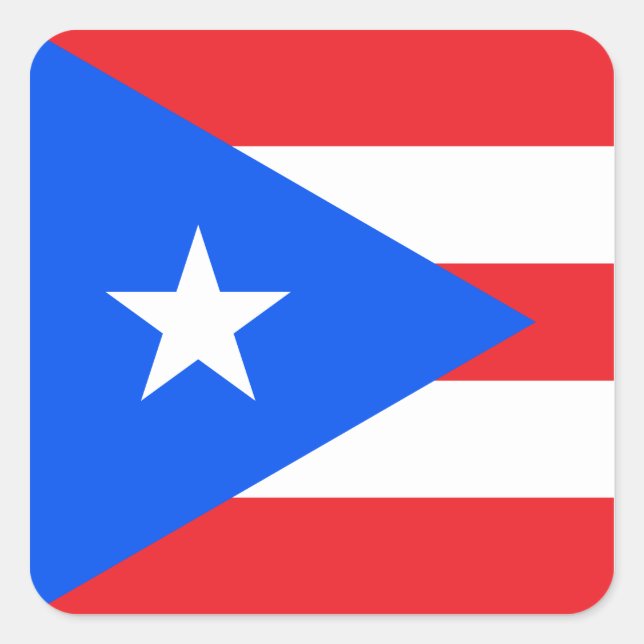 Puerto Rican Flag Square Sticker (Front)