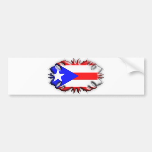 Puerto Rican Flag _ Tribal Bumper Sticker