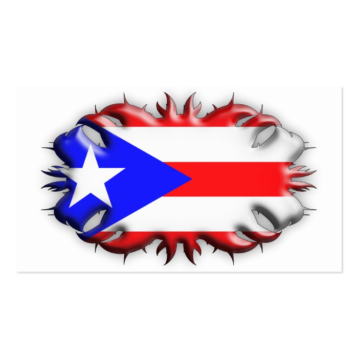 Puerto Rican Flag   Tribal Business Card Template