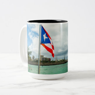 Puerto Rican Flag Two-Tone Coffee Mug