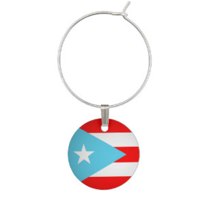 Puerto Rican Flag Wine Charm