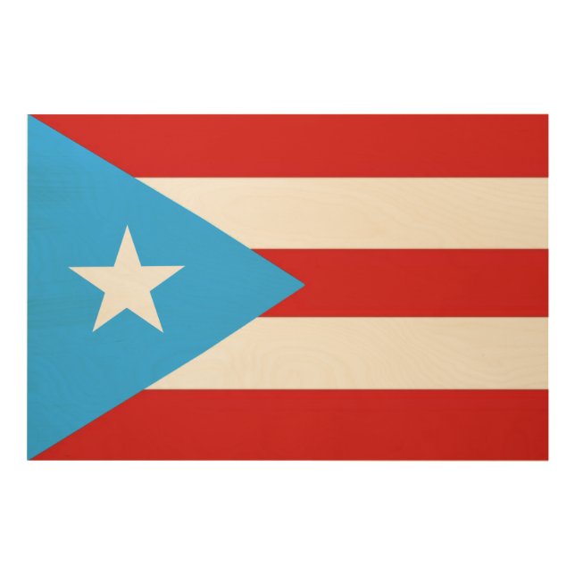 Puerto Rican Flag Wood Wall Art (Front)
