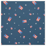 Puerto Rican Flags and Stars Navy Fabric