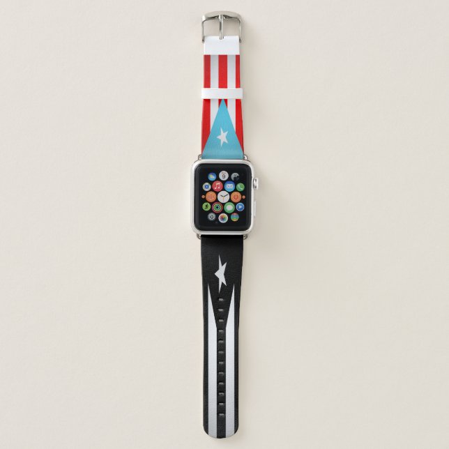 Puerto Rican Flags Apple Watch Band (Front)