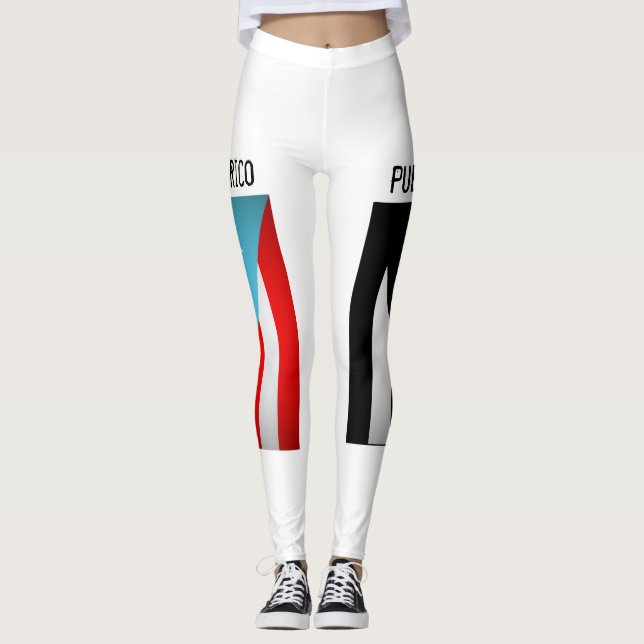 Puerto Rican Flags  Leggings (Front)