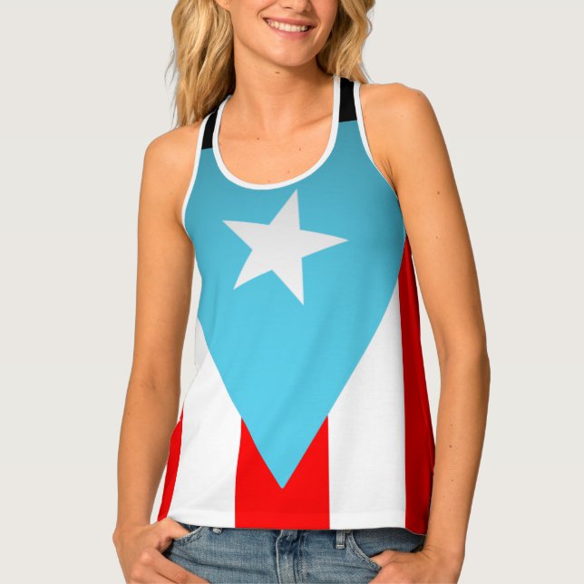 Puerto Rican Flags Tank Top (Front)