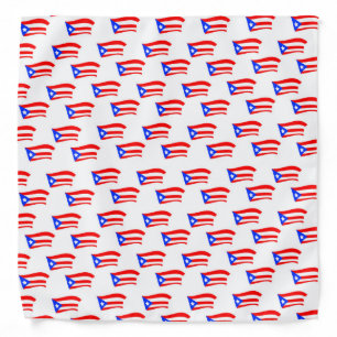 Puerto Rican Flags White Thicker Bandana
