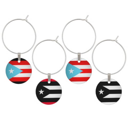 Puerto Rican Flags  Wine Charm