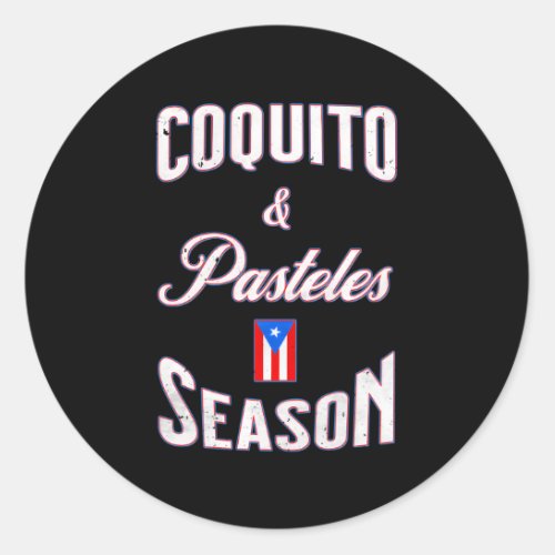 Puerto Rican Food Coquito Pasteles Season Classic Round Sticker