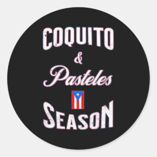 Puerto Rican Food Coquito Pasteles Season Classic Round Sticker