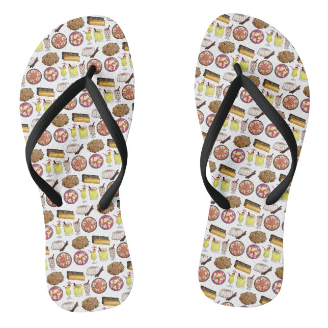 Puerto Rican Food Cuisine Love Puerto Rico Foodie Flip Flops (Footbed)