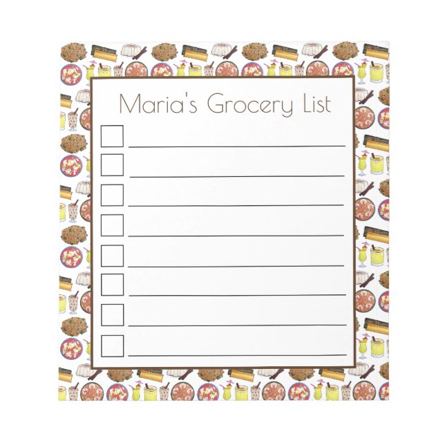 Puerto Rican Food Cuisine Love Puerto Rico Foodie Notepad (Front)