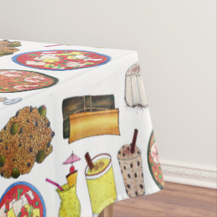Puerto Rican Food Cuisine Love Puerto Rico Foodie Tablecloth