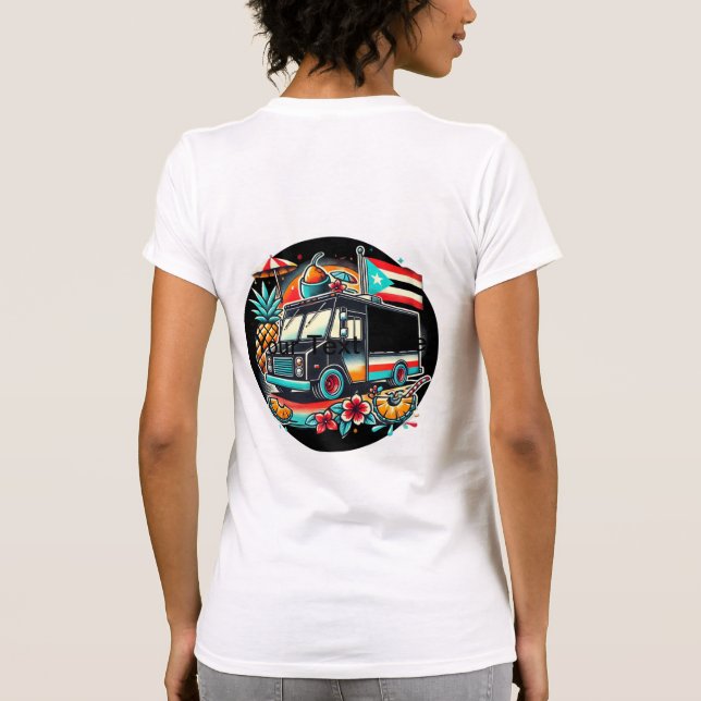 Puerto Rican Food Truck T-Shirt Puerto Rico Foodie (Back)
