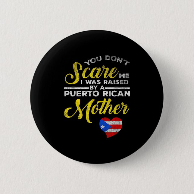 Puerto Rican Funny Quote Puerto Rico Pride Distres Button (Front)