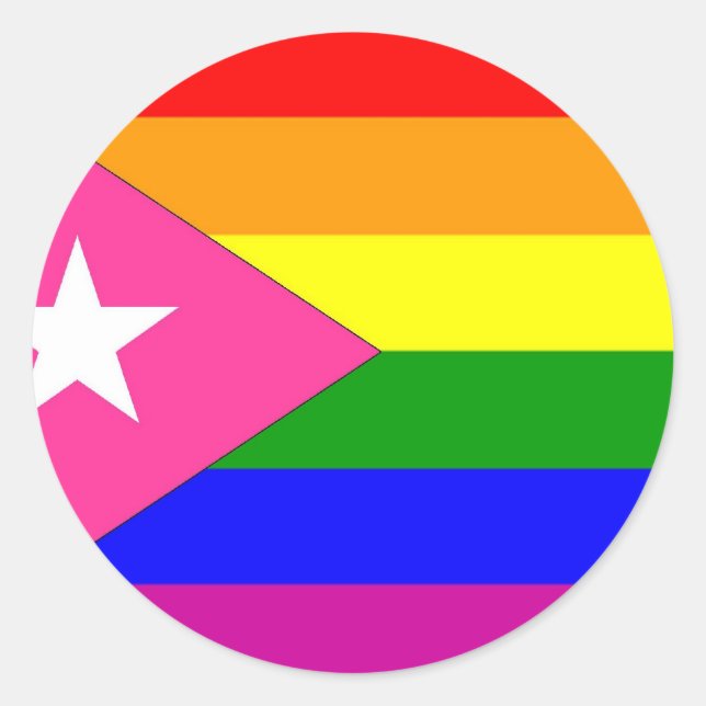 Puerto Rican Gay Pride Flag Classic Round Sticker (Front)