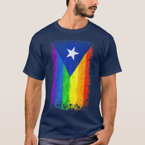 Puerto Rican Gay Pride Flag  Rainbow Gay Pride T_Shirt