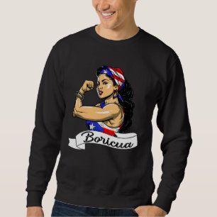 Puerto Rican Girl Boricua Puerto Rico Flag Pride W Sweatshirt