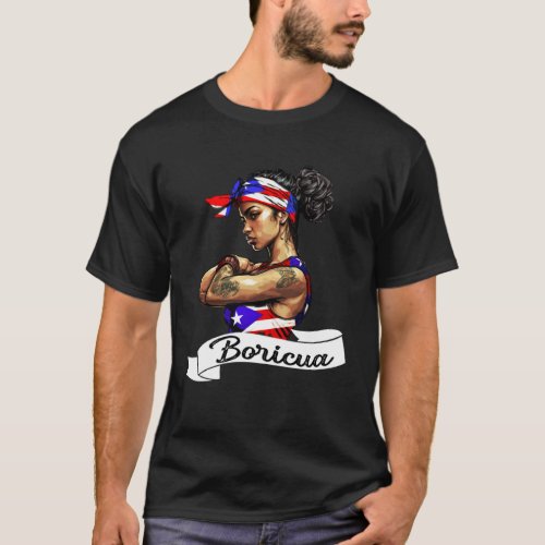 Puerto Rican Girl Boricua Puerto Rico Flag Pride W T_Shirt