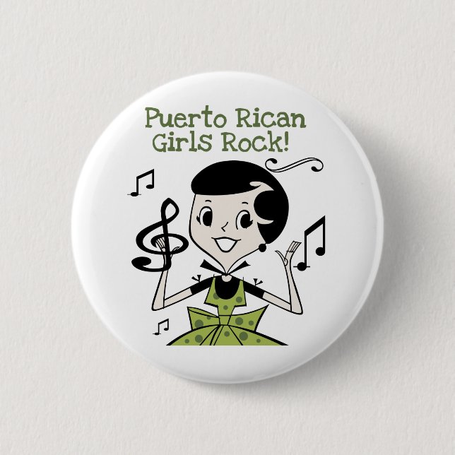 Puerto Rican Girls Rock Button (Front)