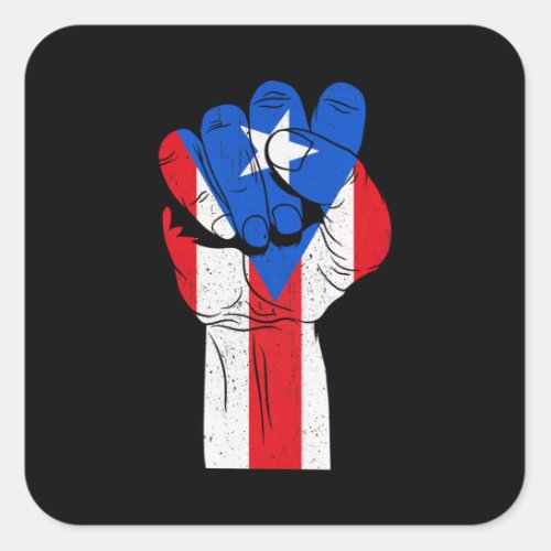 Puerto Rican Hand Puerto Rican Fist Square Sticker