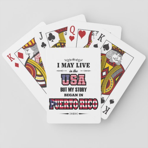Puerto Rican heritage Puerto RIco USA Quote Poker Cards