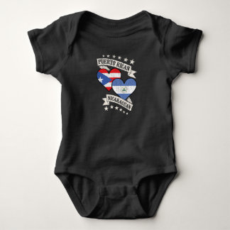 Puerto Rican Nicaraguan Heart Flags Puerto Rico Ni Baby Bodysuit