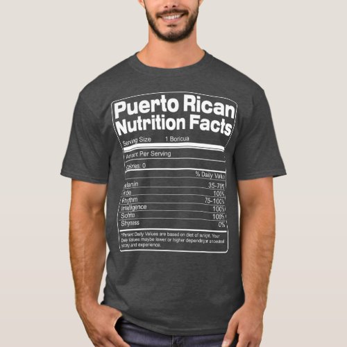 Puerto Rican Nutrition Facts Puerto Rican T_Shirt