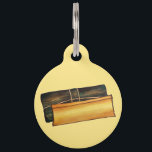 Puerto Rican Pasteles Savory Banana Leaf Cakes Pet ID Tag<br><div class="desc">Design features an original illustration of Puerto Rican pasteles, a savory pastry consisting of a masa stuffed with meat or vegetable filling wrapped in banana leaves, and often served around the Christmas season. They are often served with rice and pigeon peas, or other holiday dishes, and accompanied by ketchup or...</div>