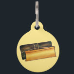 Puerto Rican Pasteles Savory Banana Leaf Cakes Pet ID Tag<br><div class="desc">Design features an original illustration of Puerto Rican pasteles, a savory pastry consisting of a masa stuffed with meat or vegetable filling wrapped in banana leaves, and often served around the Christmas season. They are often served with rice and pigeon peas, or other holiday dishes, and accompanied by ketchup or...</div>