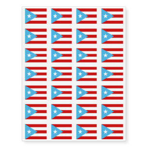 Puerto Rican Pride Flag Design Temporary Tattoos