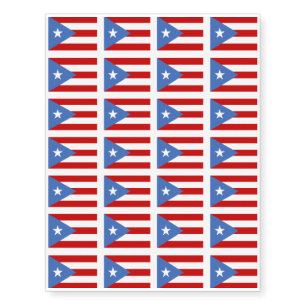 Puerto Rican Pride Flag Design Temporary Tattoos