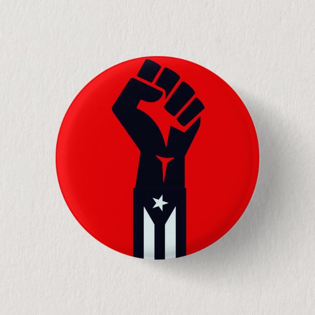Puerto Rican Resistance Fist Pinback Button (Front)