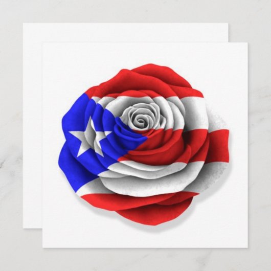 Puerto Rican Rose Flag on White (Front/Back)