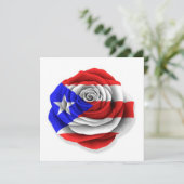 Puerto Rican Rose Flag on White (Standing Front)