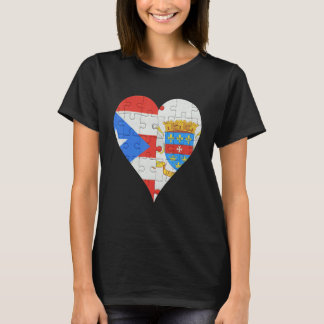 Puerto Rican St Barts Flag Heart T-Shirt