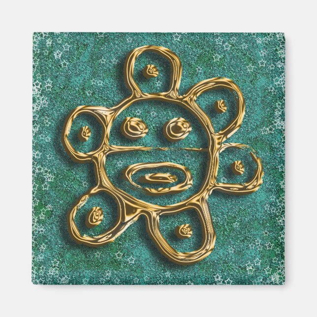 Puerto Rican sun petroglyph magnet (Front)