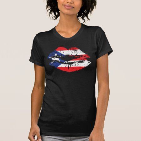 Puerto Rican T-shirt For Women. Puerto Rico Lips.