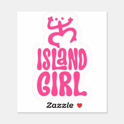 Puerto Rican Taino Coqui Symbol Pink Island Girl Sticker