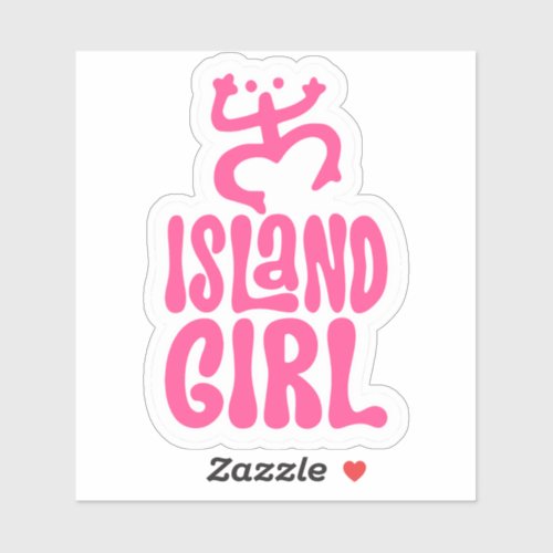 Puerto Rican Taino Coqui Symbol Pink Island Girl Sticker