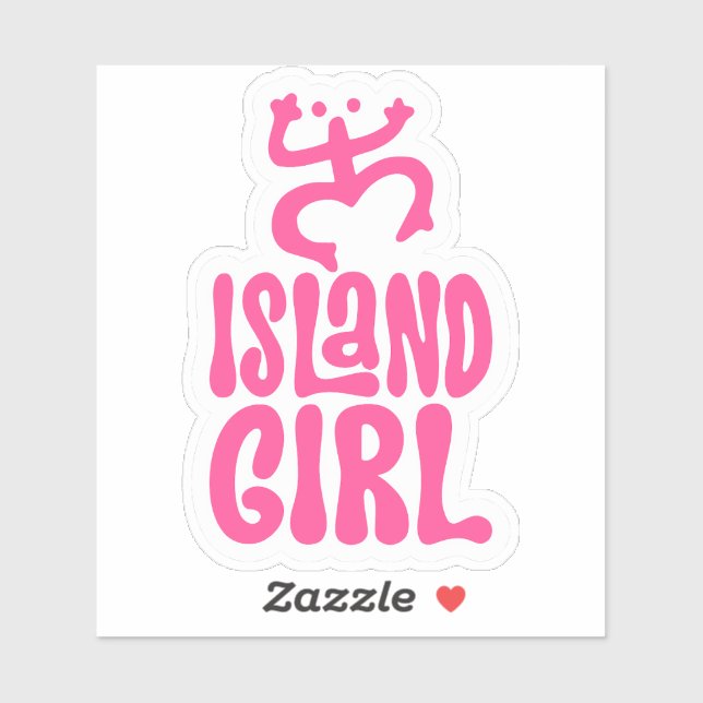 Puerto Rican Taino Coqui Symbol Pink Island Girl Sticker (Sheet)