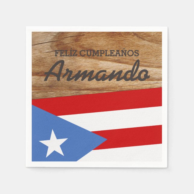 Puerto Rican Theme Flag Napkins (Front)